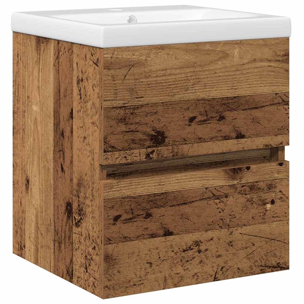 Waschbeckenschrank mit Tür Schwarz Eichen-Optik 80 x 39 x 62 cm