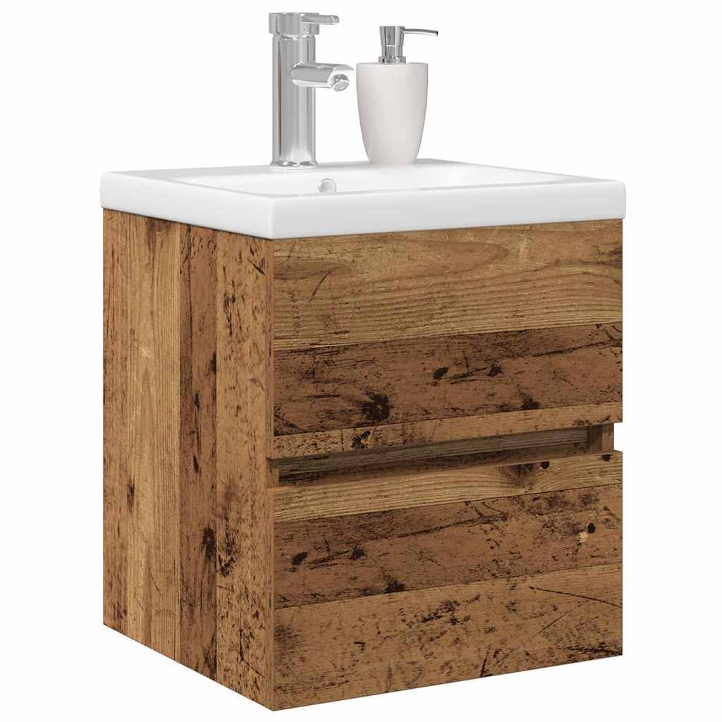 Waschbeckenschrank mit Tür Schwarz Eichen-Optik 80 x 39 x 62 cm