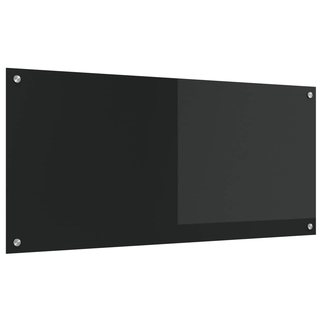 Küchenrückwand Schwarz 110 x 50 cm Gehärtetes Glas