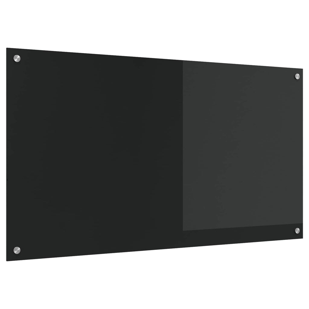 Küchenrückwand Schwarz 110 x 60 cm Gehärtetes Glas