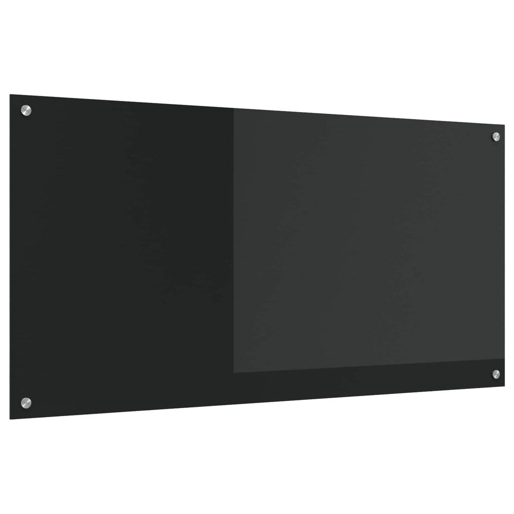 Küchenrückwand Schwarz 120 x 60 cm Gehärtetes Glas