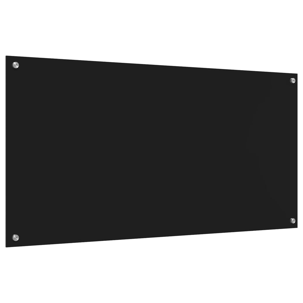Küchenrückwand Schwarz 120 x 60 cm Gehärtetes Glas