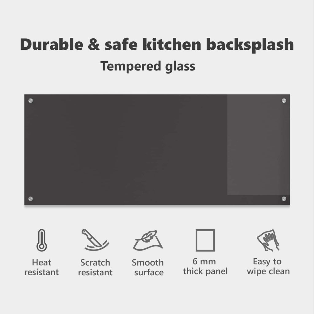Küchenrückwand Dunkelgrau 120 x 50 cm Gehärtetes Glas