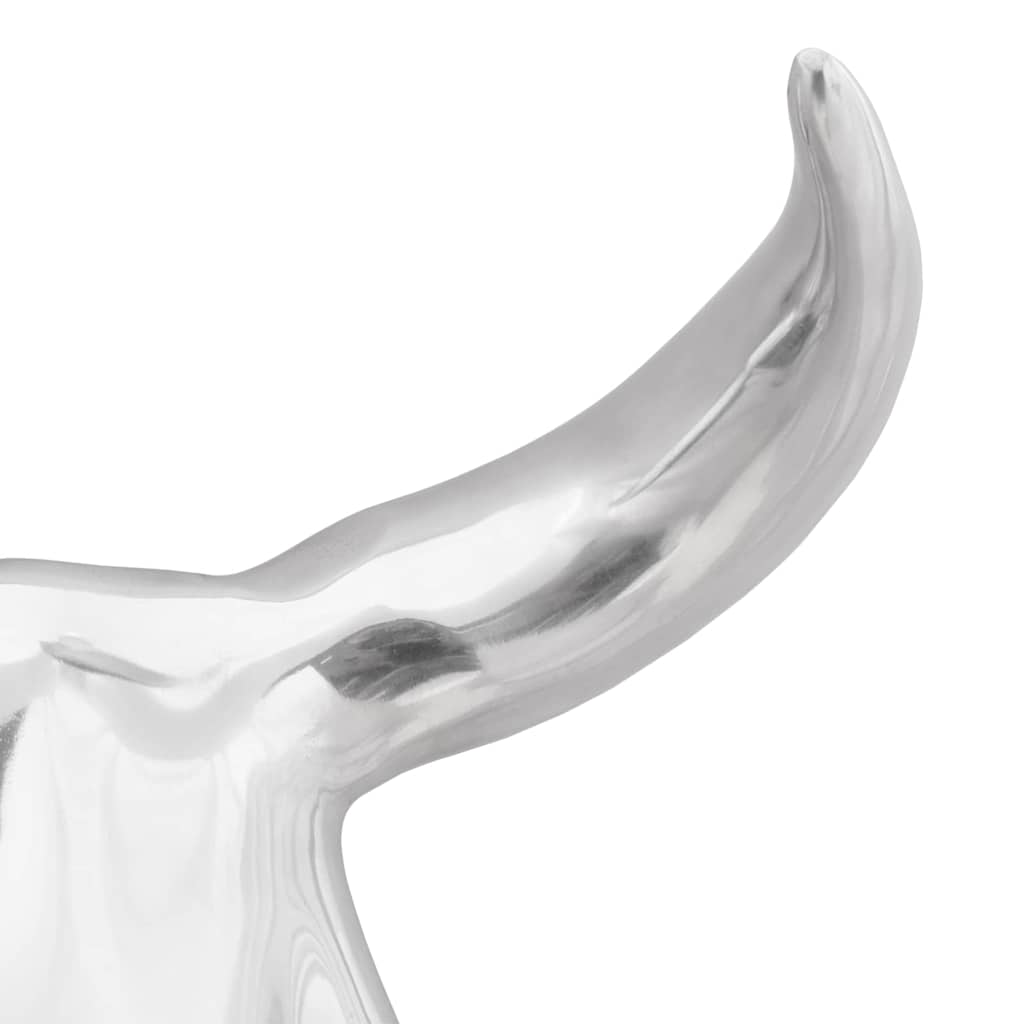 Bullen Schädel Silber 34 x 13 x 53 cm Aluminium