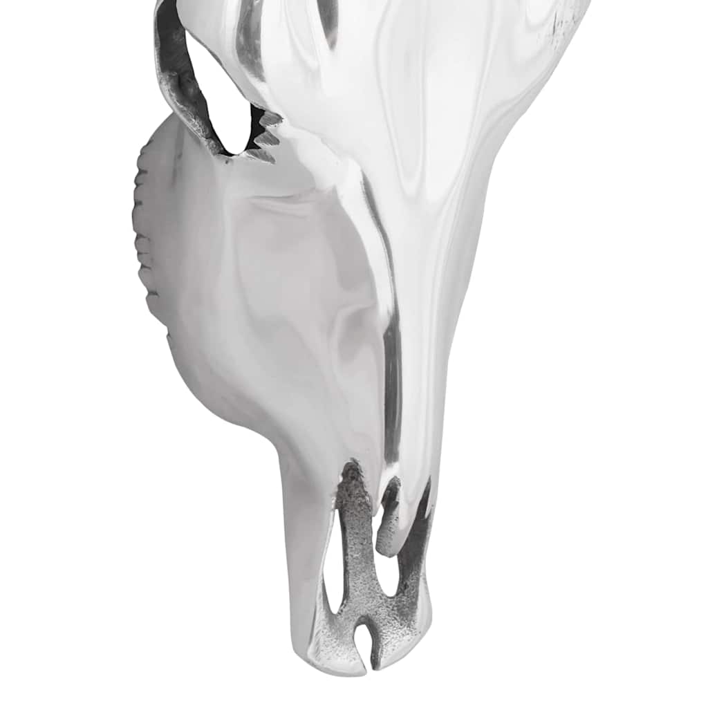 Bullen Schädel Silber 34 x 13 x 53 cm Aluminium