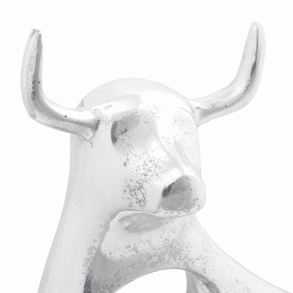Stierskulptur Silber 22 x 9,5 x 34 cm Aluminium