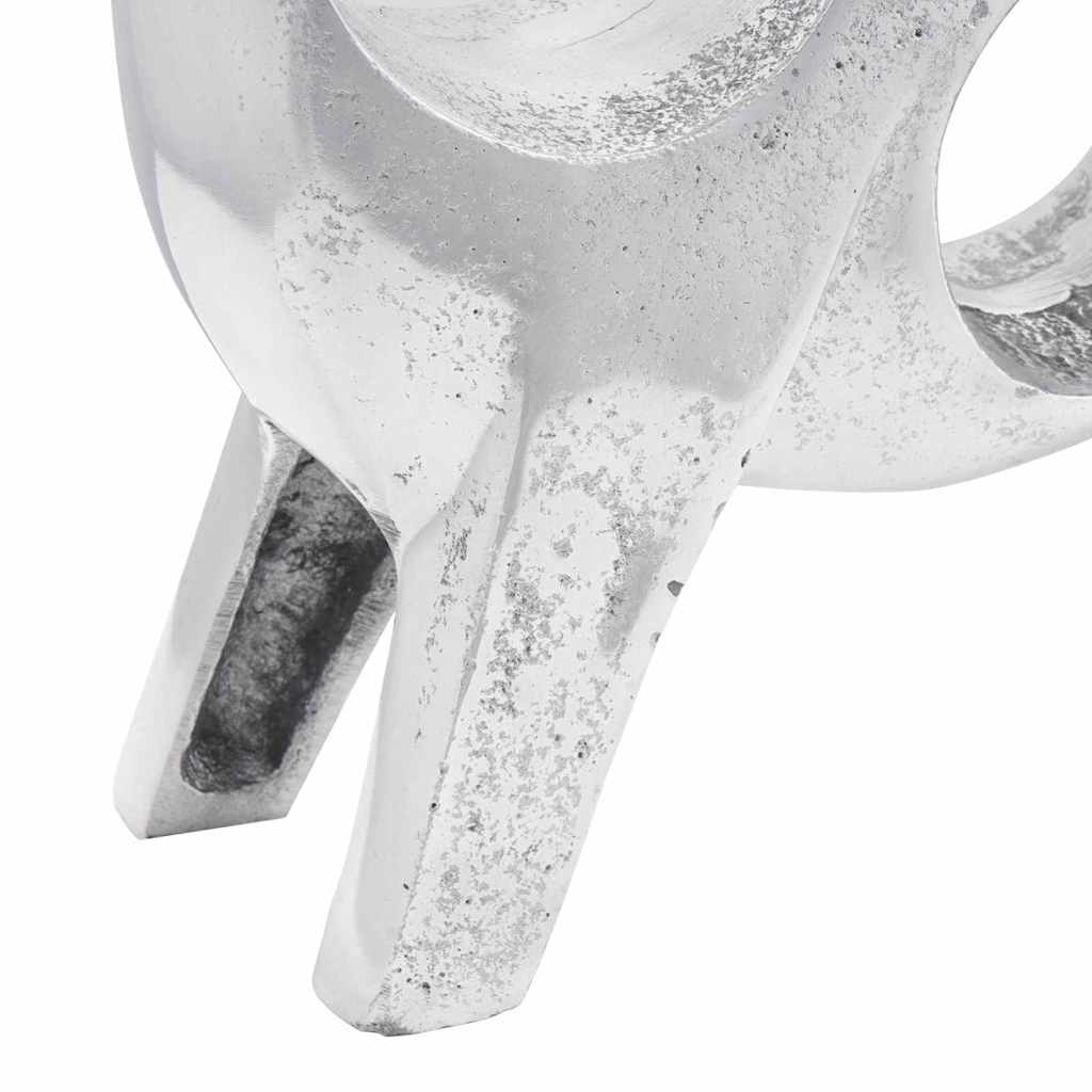 Stierskulptur Silber 22 x 9,5 x 34 cm Aluminium