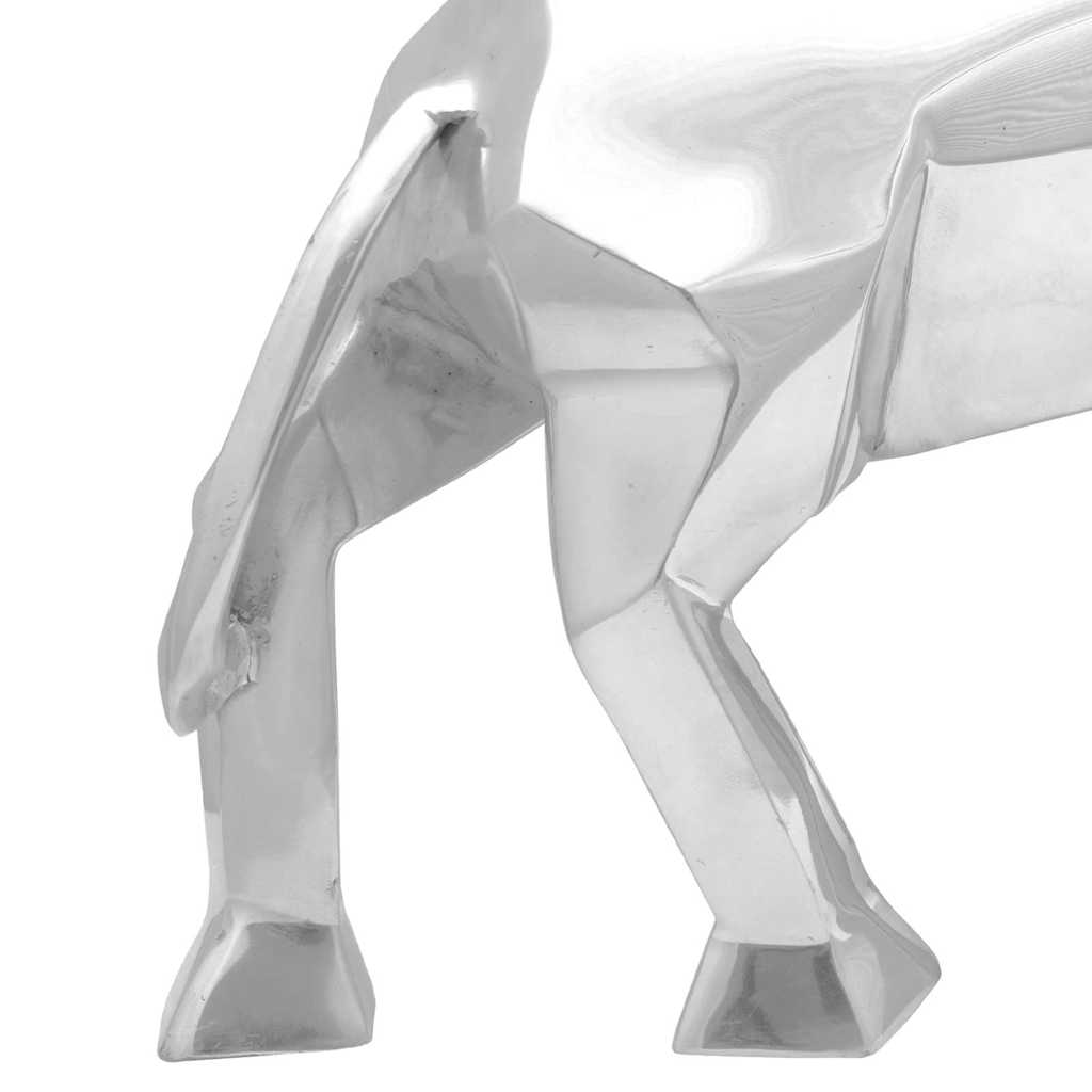 Stierskulptur Silber 74 x 23 x 30 cm Aluminium