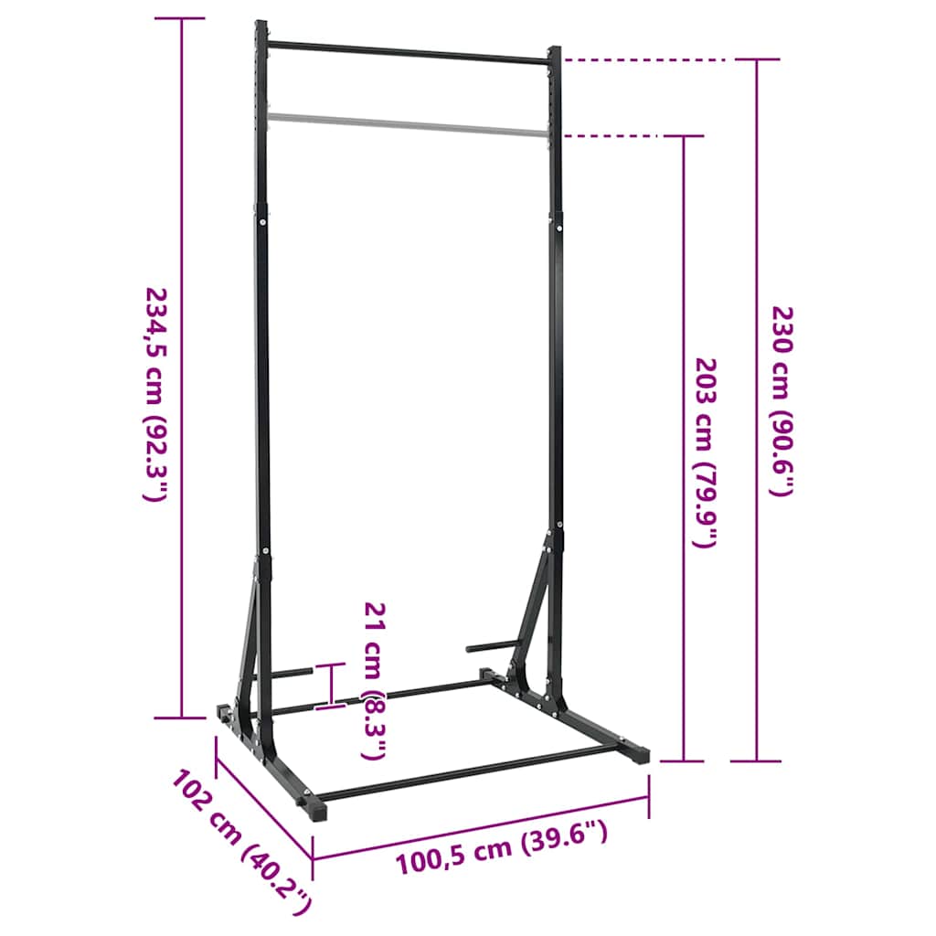 Klimmzugstation Schwarz 100,5 x 102 x 234,5 cm