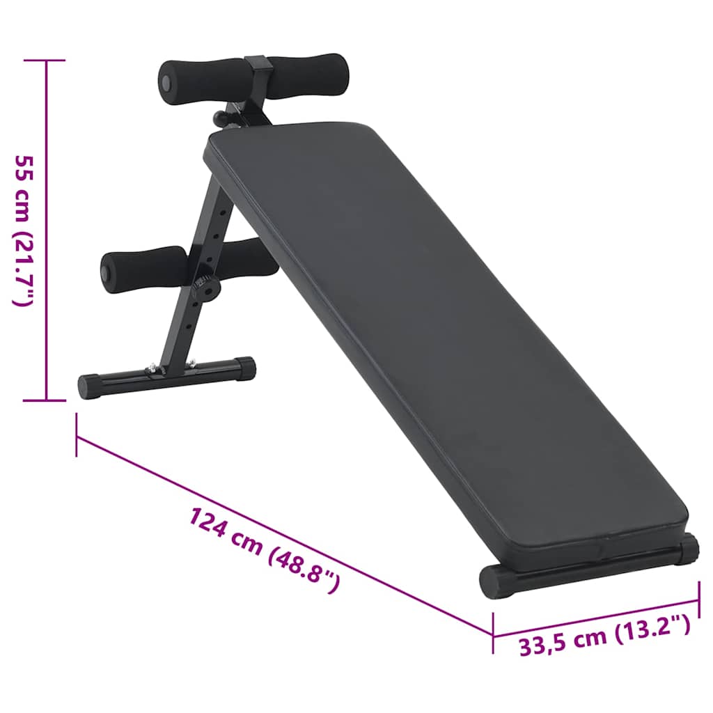 Sitzbank Schwarz 124 x 33,5 x 55 cm Pulverbeschichteter Stahl