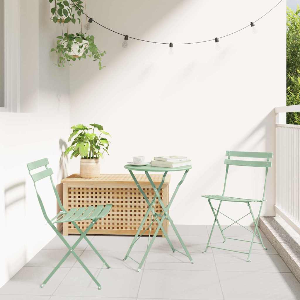 Gartenklappstuhl 2 pcs Hellmint 42 x 46 x 82cm Metall