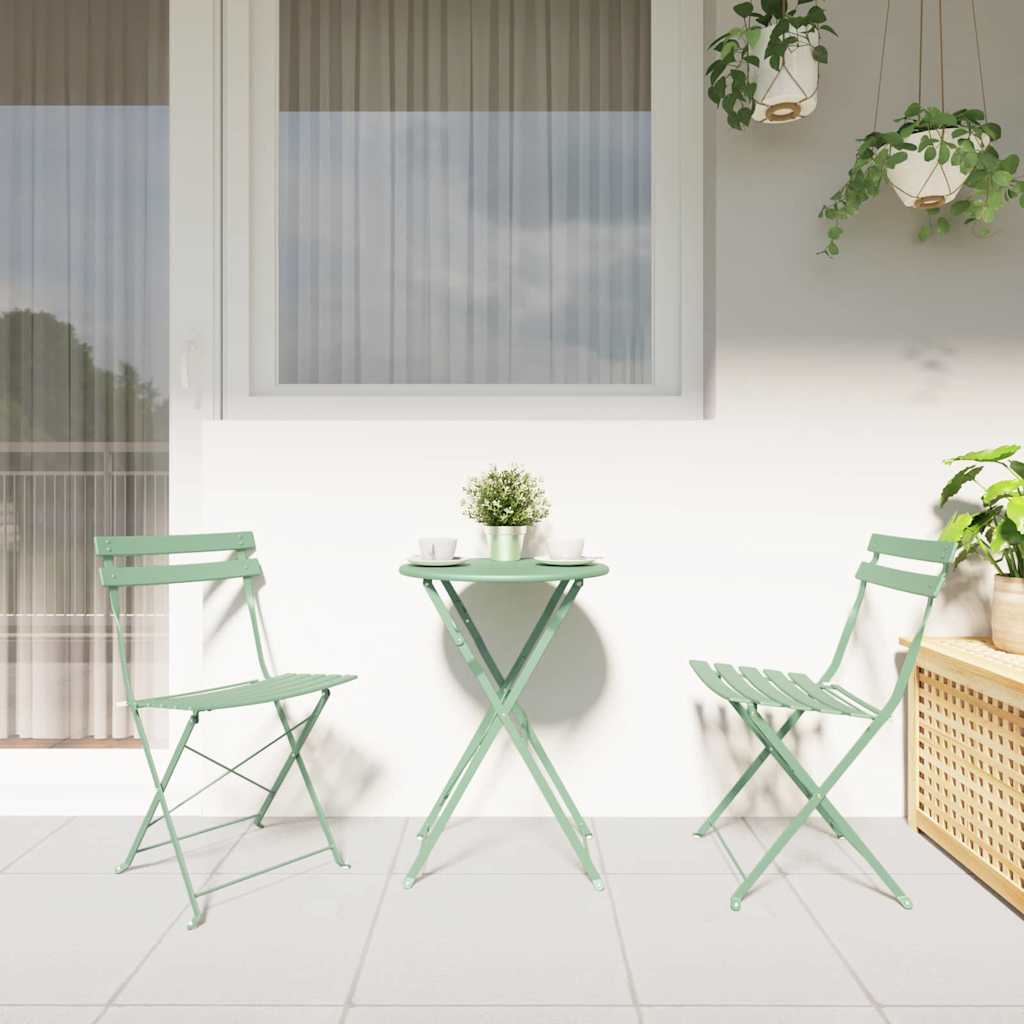 Gartenklappstuhl 2 pcs Hellmint 42 x 46 x 82cm Metall