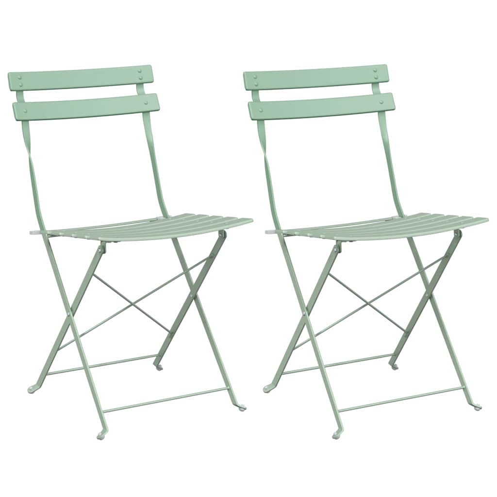 Gartenklappstuhl 2 pcs Hellmint 42 x 46 x 82cm Metall