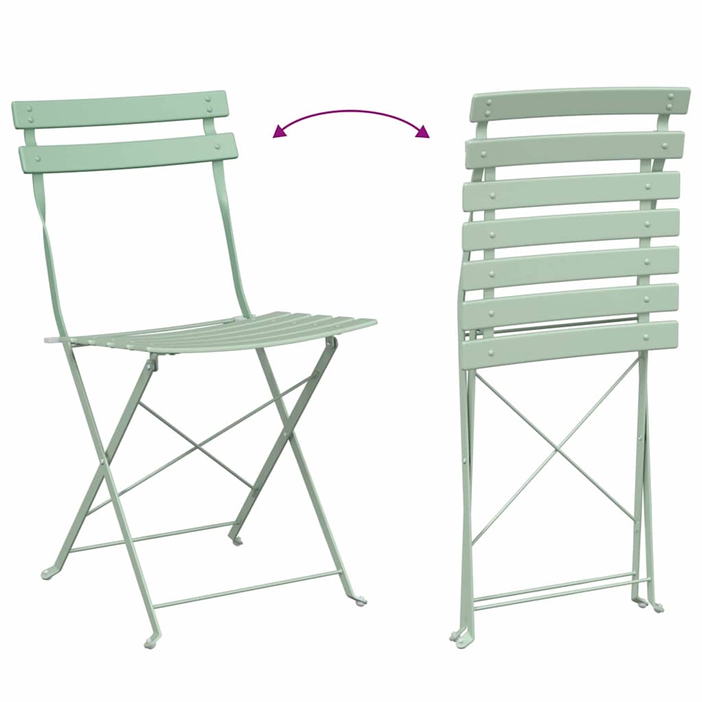 Gartenklappstuhl 2 pcs Hellmint 42 x 46 x 82cm Metall
