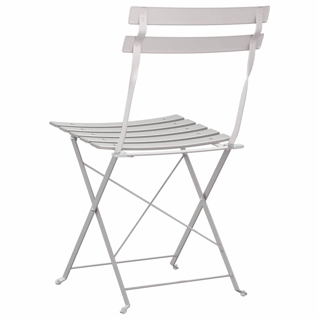 Gartenklappstuhl 2 pcs Beige 42 x 46 x 82cm Metall