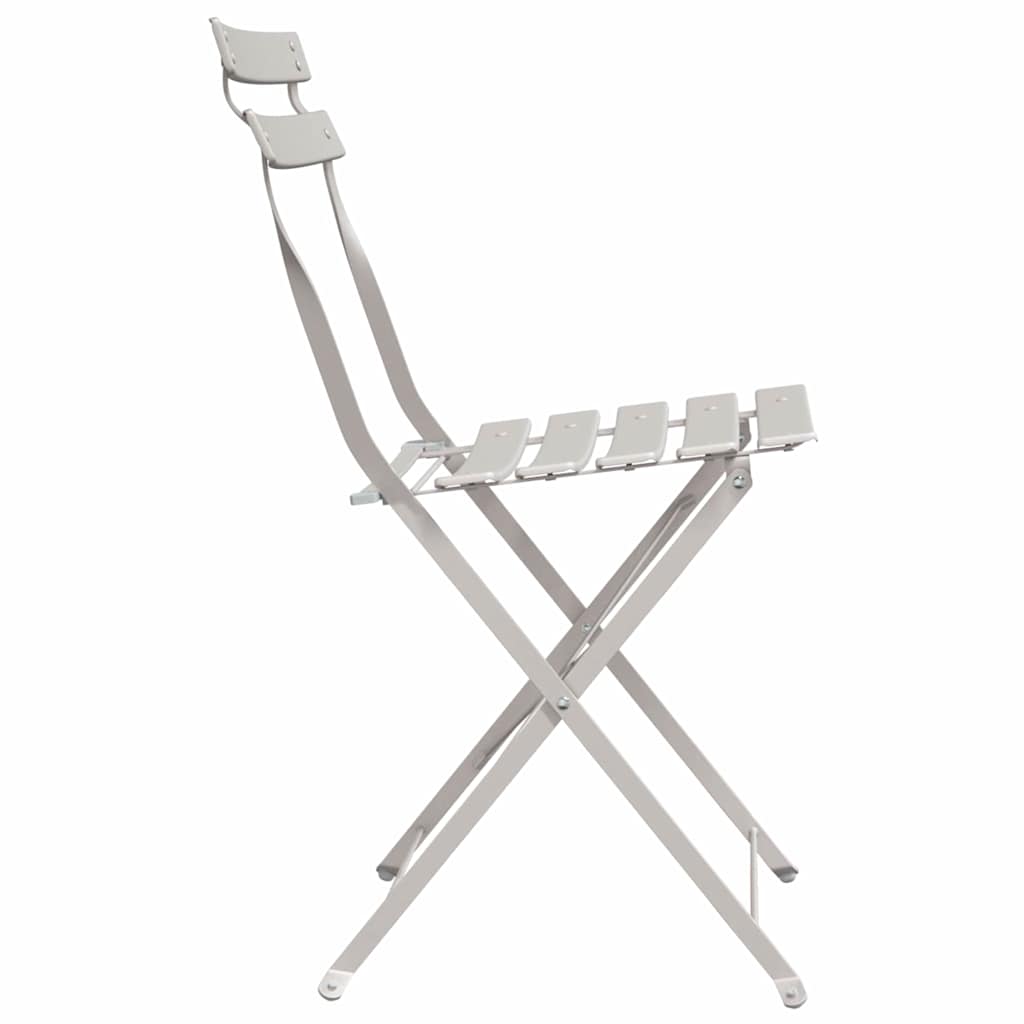 Gartenklappstuhl 2 pcs Beige 42 x 46 x 82cm Metall