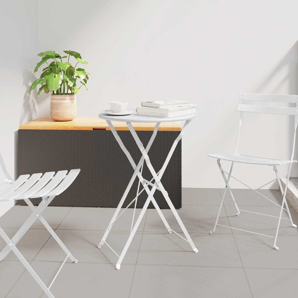 Bistrotisch Weiß Ø 50 x 71 cm Pulverbeschichteter Stahl