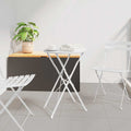 Bistrotisch Weiß Ø 50 x 71 cm Pulverbeschichteter Stahl