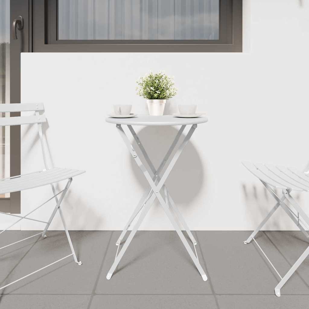 Bistrotisch Weiß Ø 50 x 71 cm Pulverbeschichteter Stahl