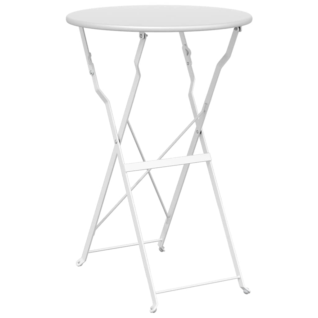 Bistrotisch Weiß Ø 50 x 71 cm Pulverbeschichteter Stahl