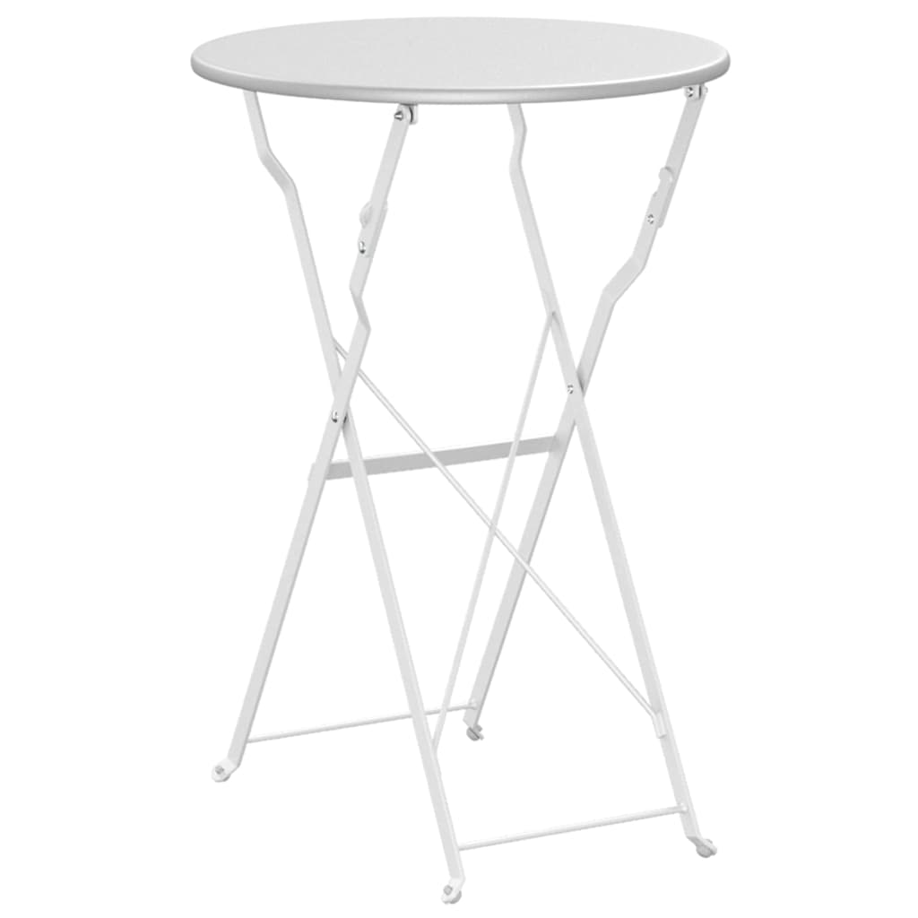 Bistrotisch Weiß Ø 50 x 71 cm Pulverbeschichteter Stahl