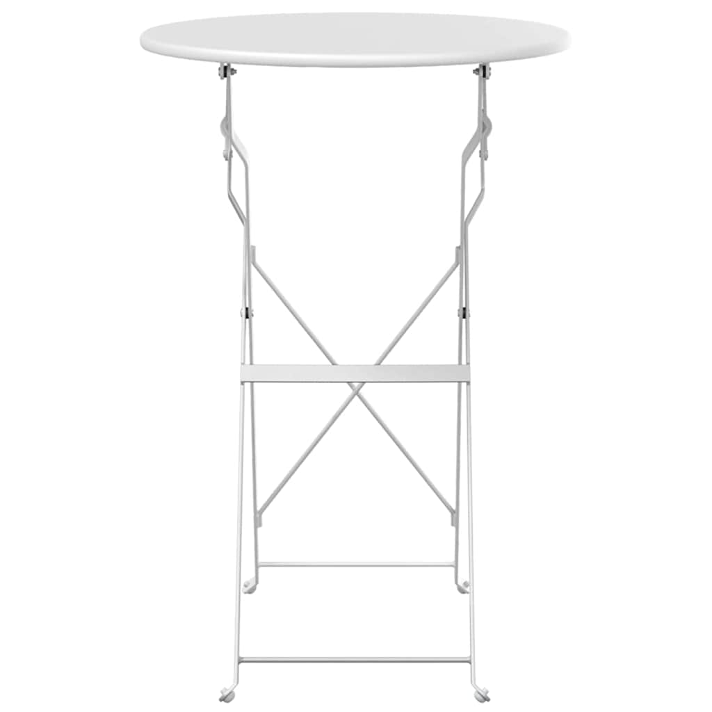 Bistrotisch Weiß Ø 50 x 71 cm Pulverbeschichteter Stahl