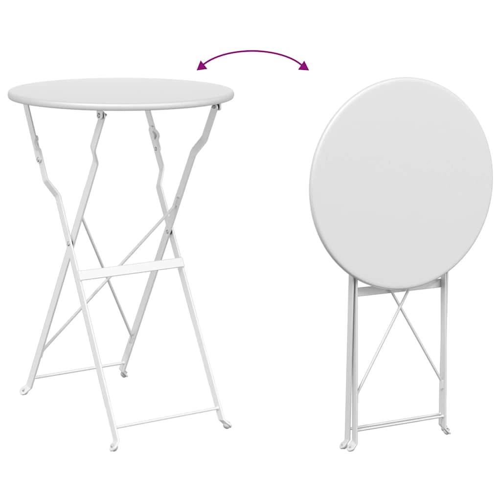 Bistrotisch Weiß Ø 50 x 71 cm Pulverbeschichteter Stahl