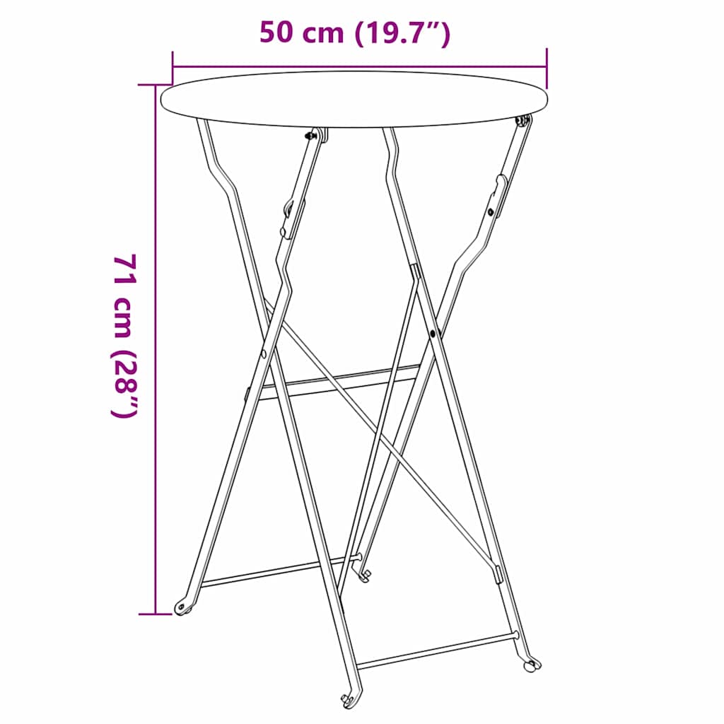 Bistrotisch Weiß Ø 50 x 71 cm Pulverbeschichteter Stahl