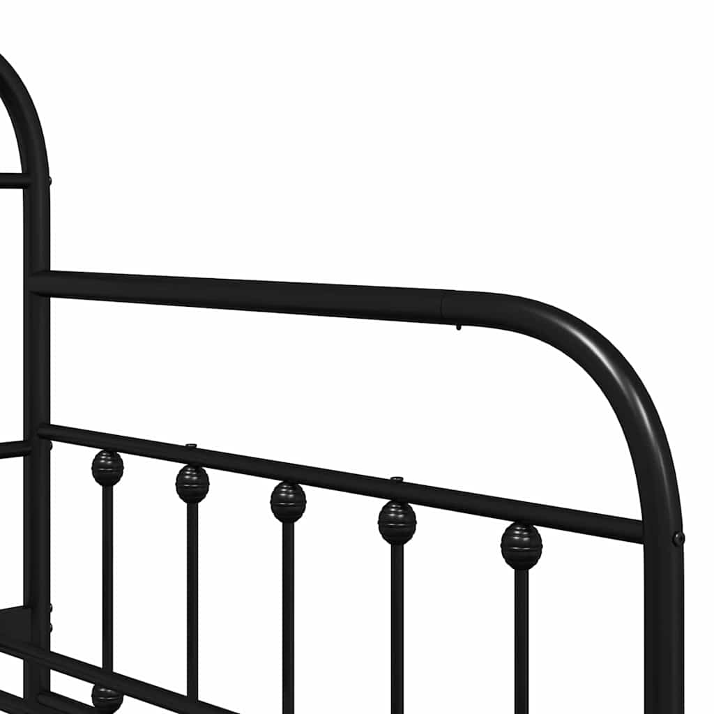 Tagesbettrahmen Schwarz 90 x 190 cm Pulverbeschichteter Stahl