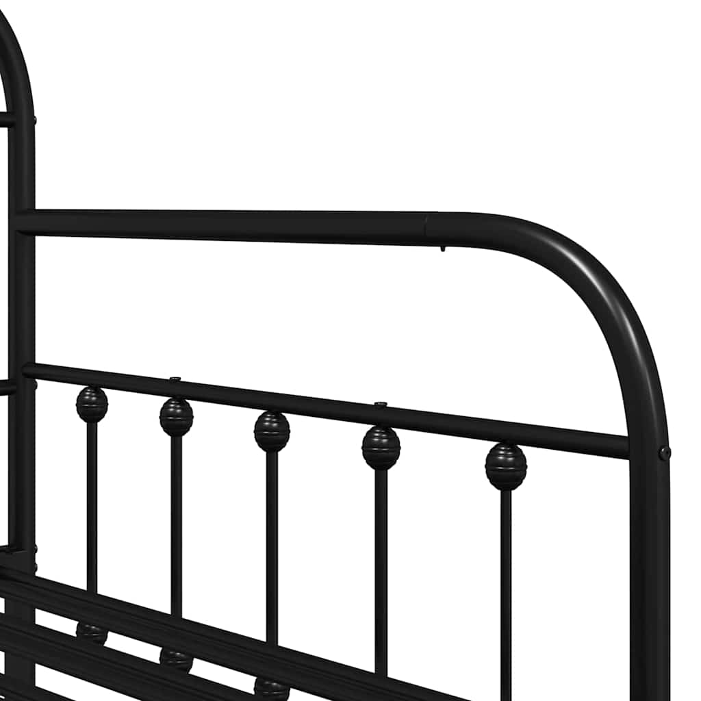 Tagesbettrahmen Schwarz 90 x 200 cm Pulverbeschichteter Stahl