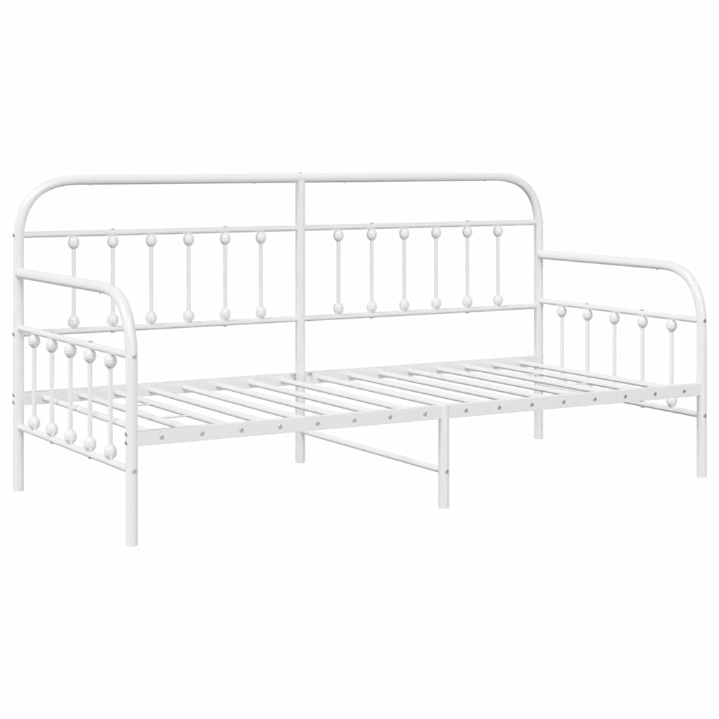 Tagesbettrahmen Weiß 107 x 203 cm Pulverbeschichteter Stahl