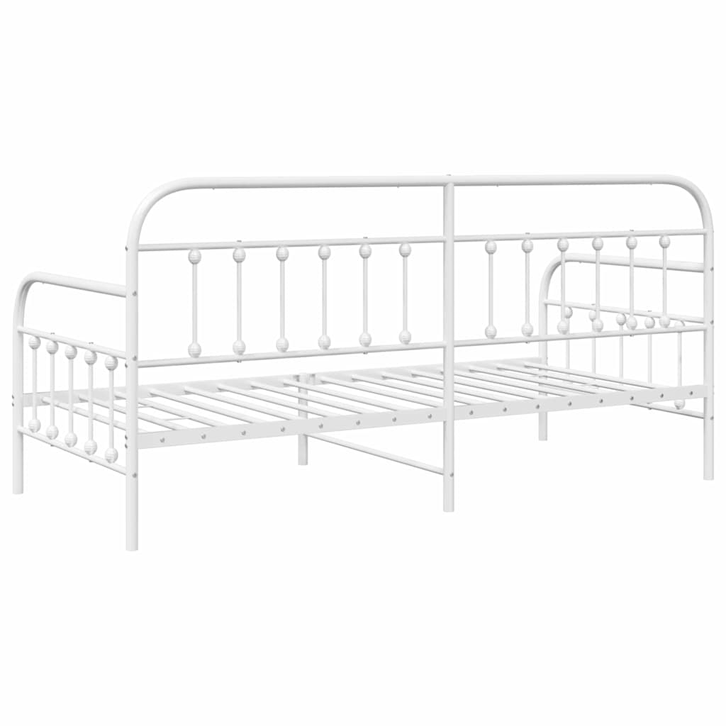 Tagesbettrahmen Weiß 107 x 203 cm Pulverbeschichteter Stahl