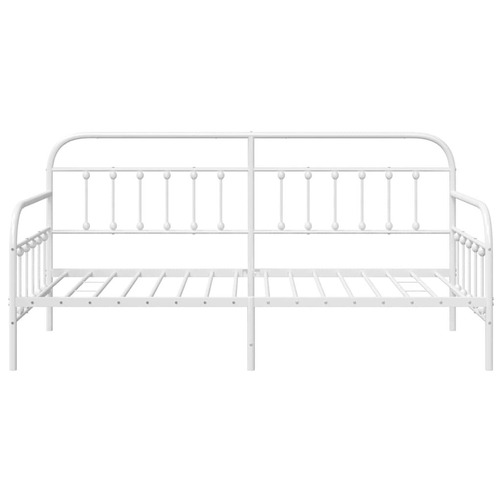 Tagesbettrahmen Weiß 107 x 203 cm Pulverbeschichteter Stahl