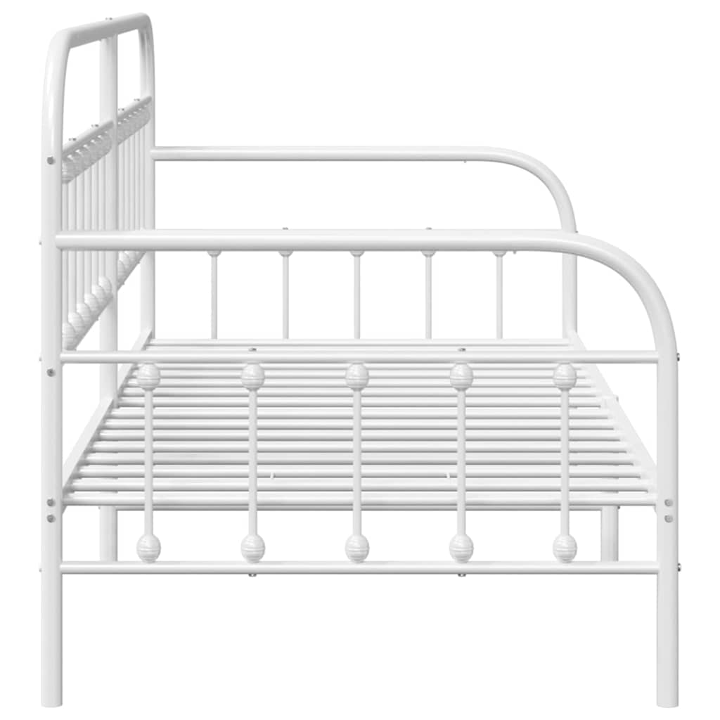 Tagesbettrahmen Weiß 107 x 203 cm Pulverbeschichteter Stahl