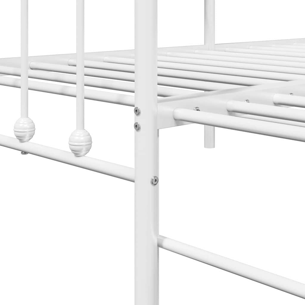 Tagesbettrahmen Weiß 75 x 190 cm Pulverbeschichteter Stahl