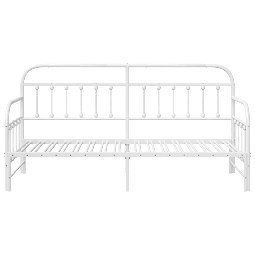 Tagesbettrahmen Weiß 75 x 190 cm Pulverbeschichteter Stahl