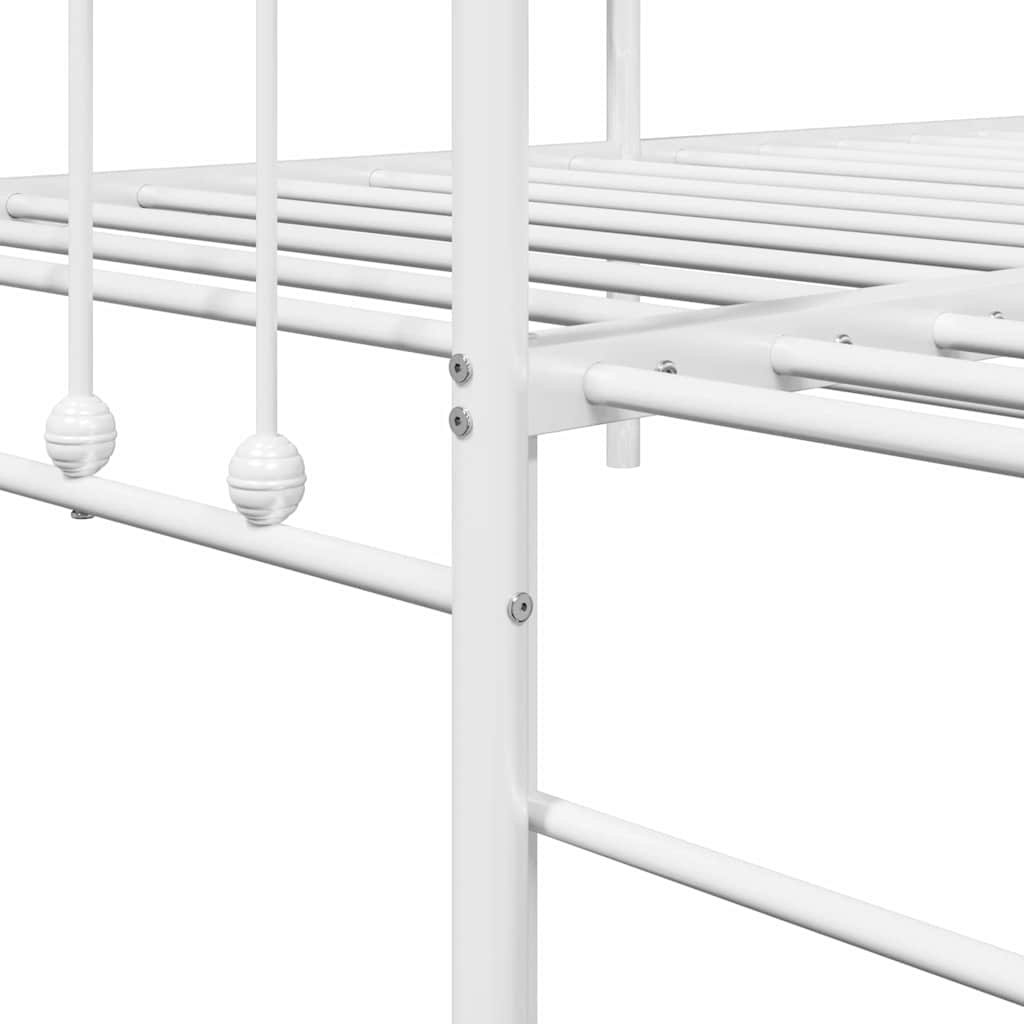Tagesbettrahmen Weiß 100 x 190 cm Pulverbeschichteter Stahl