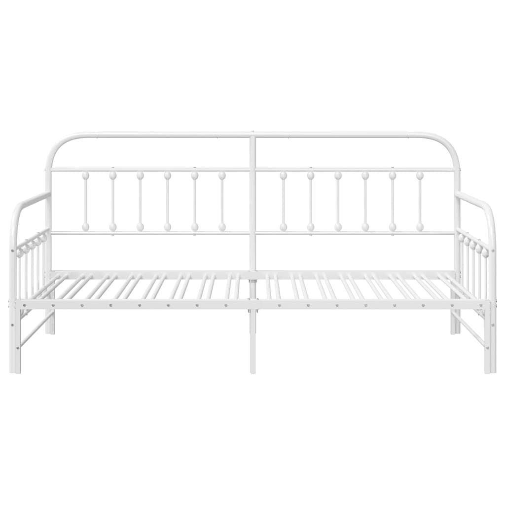 Tagesbettrahmen Weiß 107 x 203 cm Pulverbeschichteter Stahl