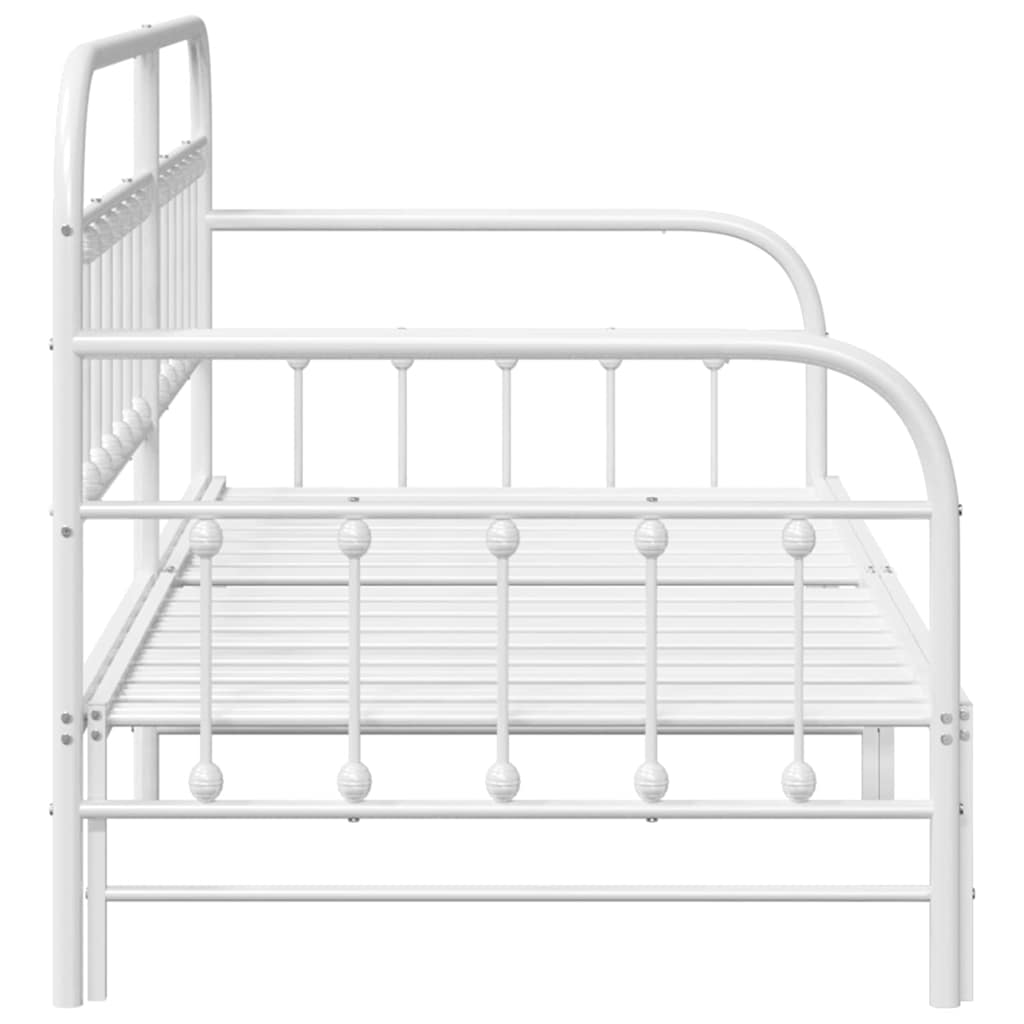 Tagesbettrahmen Weiß 107 x 203 cm Pulverbeschichteter Stahl