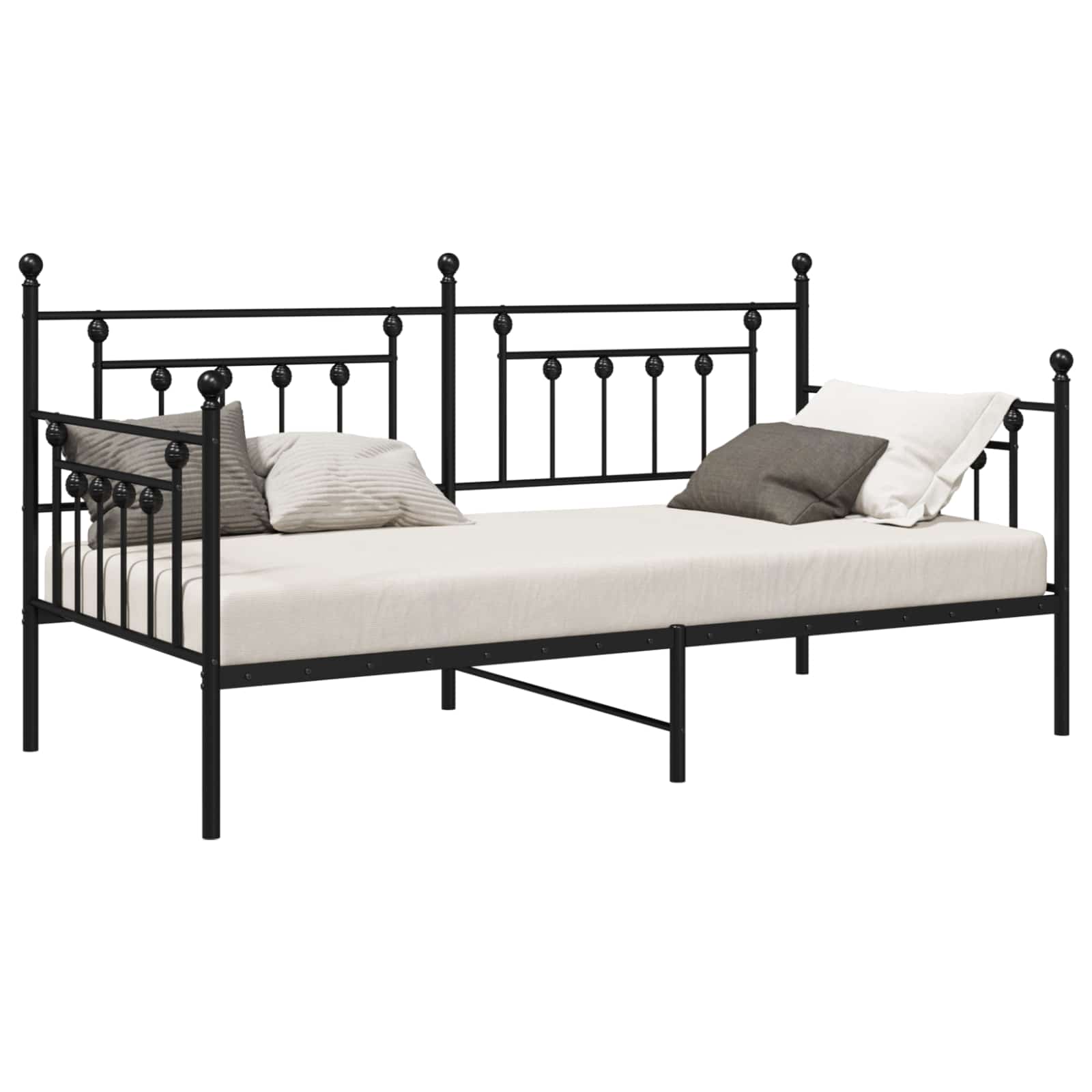 Tagesbettrahmen Schwarz 107 x 203 cm Stahl