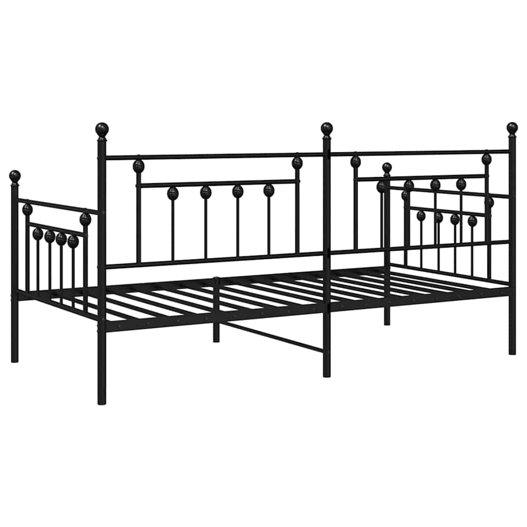 Tagesbettrahmen Schwarz 107 x 203 cm Stahl