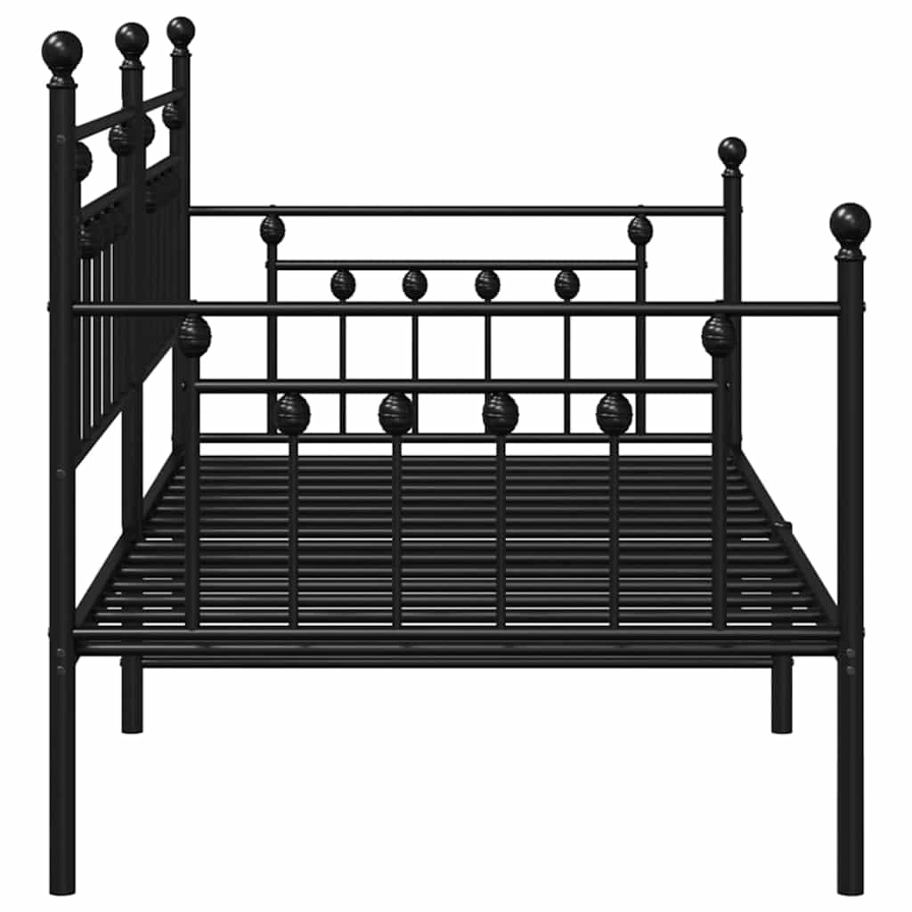 Tagesbettrahmen Schwarz 107 x 203 cm Stahl