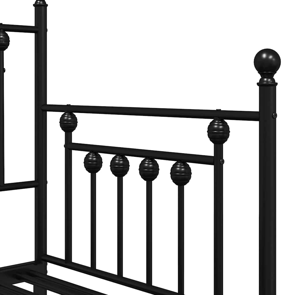 Tagesbettrahmen Schwarz 80 x 200 cm Stahl