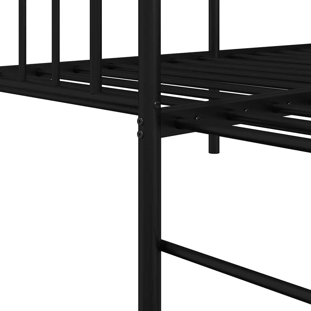 Tagesbettrahmen Schwarz 80 x 200 cm Stahl