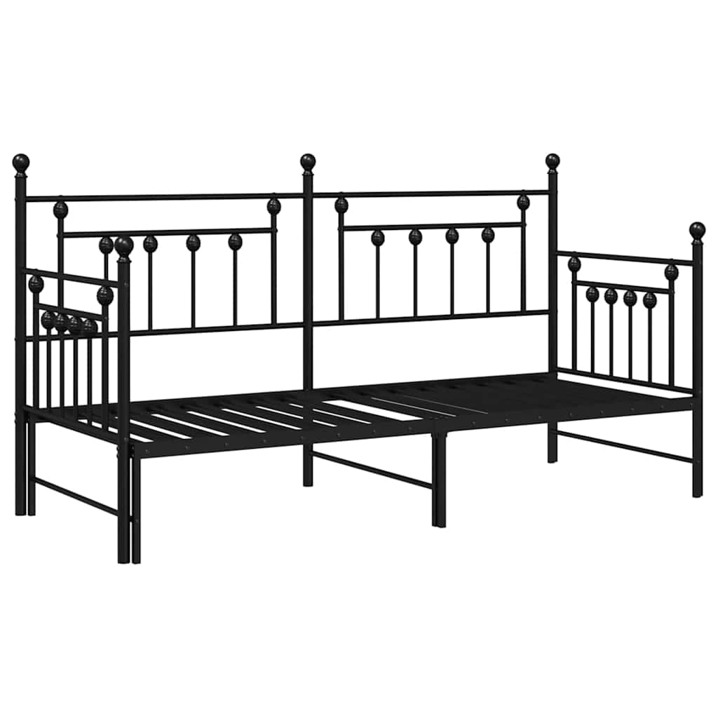Tagesbettrahmen Schwarz 80 x 200 cm Stahl