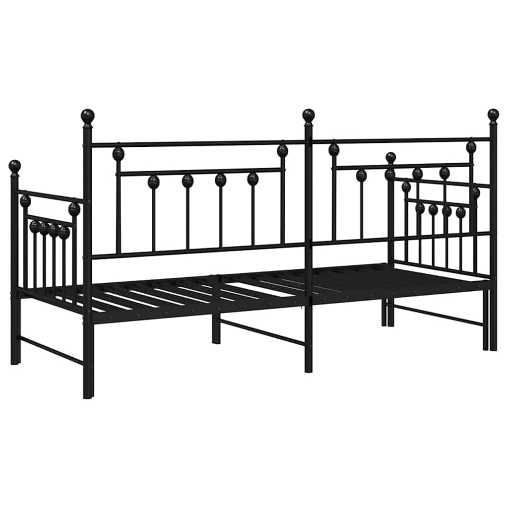 Tagesbettrahmen Schwarz 80 x 200 cm Stahl