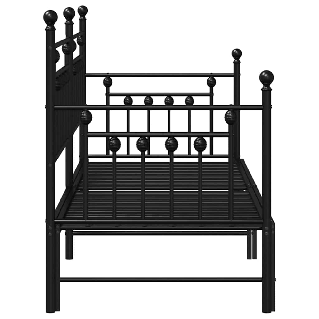 Tagesbettrahmen Schwarz 80 x 200 cm Stahl