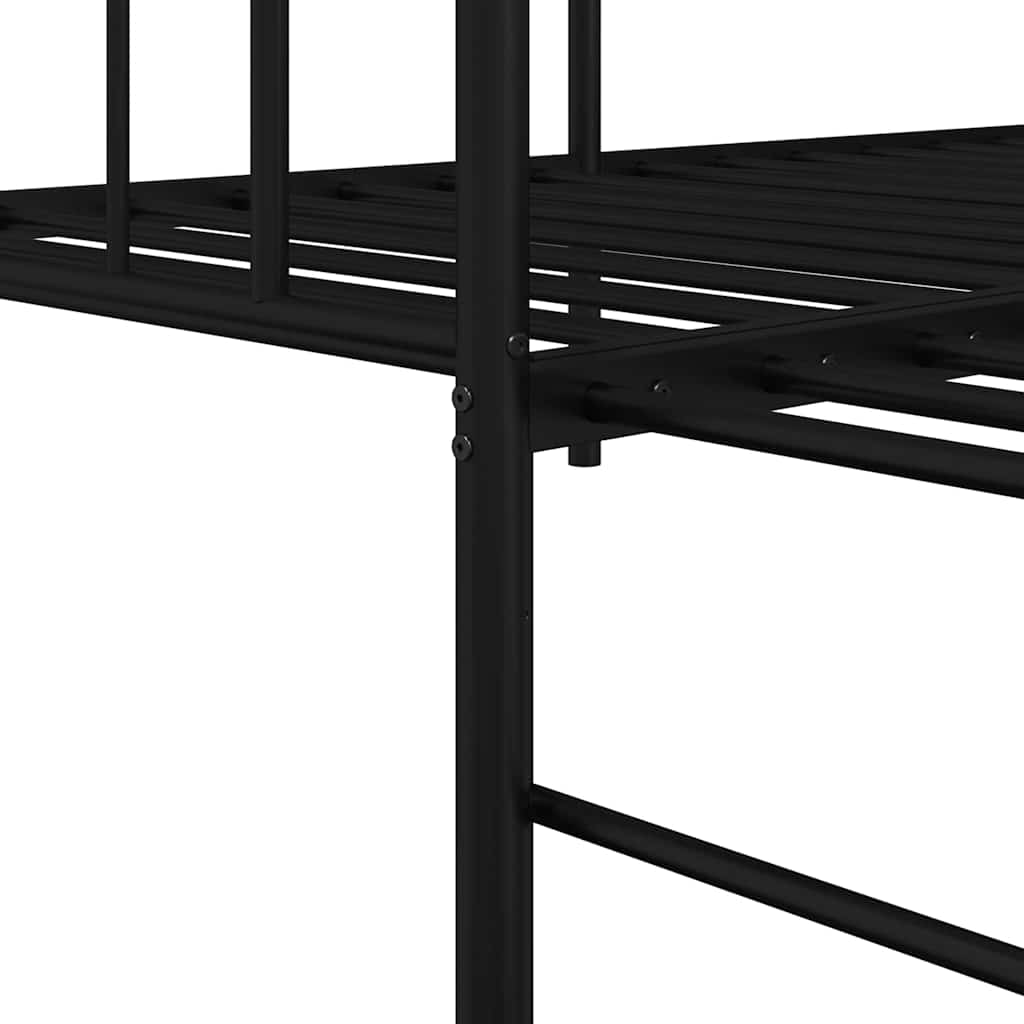 Tagesbettrahmen Schwarz 90 x 190 cm Stahl
