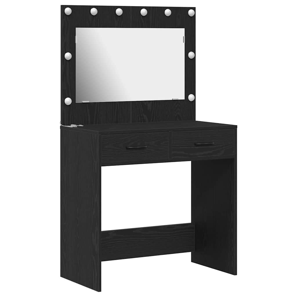 Schminktisch Schwarz Eichen-Optik 78,5 x 41 x 135 cm