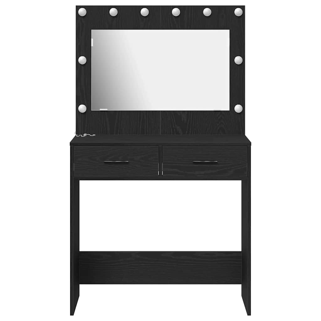 Schminktisch Schwarz Eichen-Optik 78,5 x 41 x 135 cm